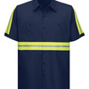 Men's Enhanced Visibility Short Sleeve Cotton Work Shirt
