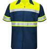 Men's Tall Hi-Visibility Colorblock Ripstop Short Sleeve Work Shirt