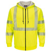 Men's Hi-Visibility Zip-Front Hooded Fleece Sweatshirt with Waffle Lining